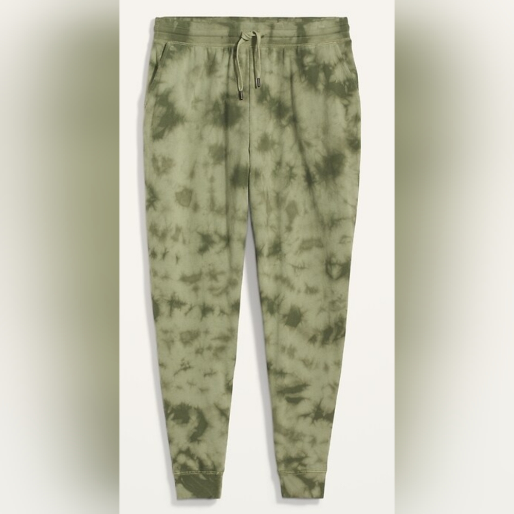 Old Navy Mid-Rise Vintage Street Jogger Sweatpants Olive Green Tie Dye XXL Tall